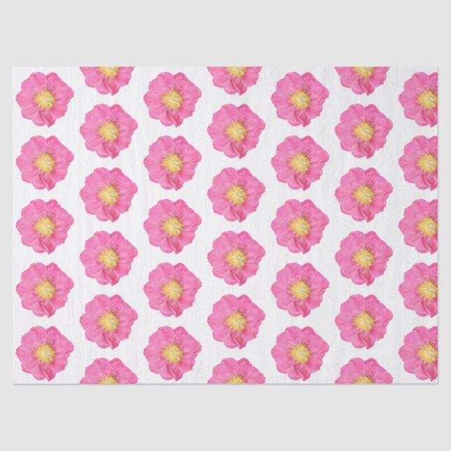 Papel de Seda Botânico Rosa Peônia para Embrulho d (Frente )