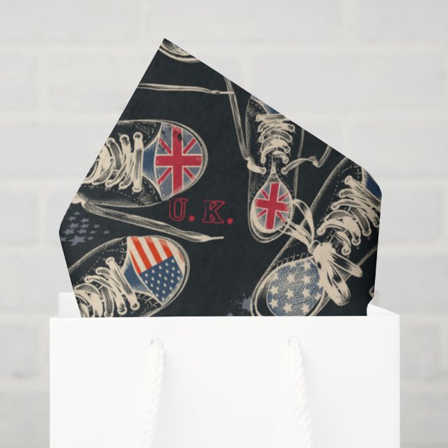 Papel De Seda Botas Esportivas Padrão de Moda  (Sacola de presentes)