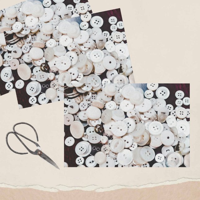 Papel De Seda Botões de costura brancos (Criador carregado)