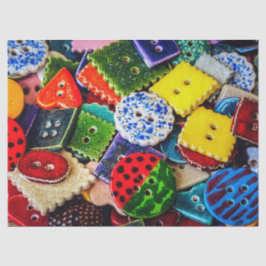 Papel De Seda Botões decorativos coloridos