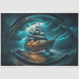 Papel De Seda Bottle to sea ocean ship capsize v5 Tissue paper