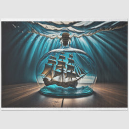 Papel De Seda Bottle to sea ocean ship capsize v9 Tissue paper