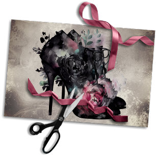 Papel De Seda Boudoir Boinas de alto salto rosa-rosa vitoriano