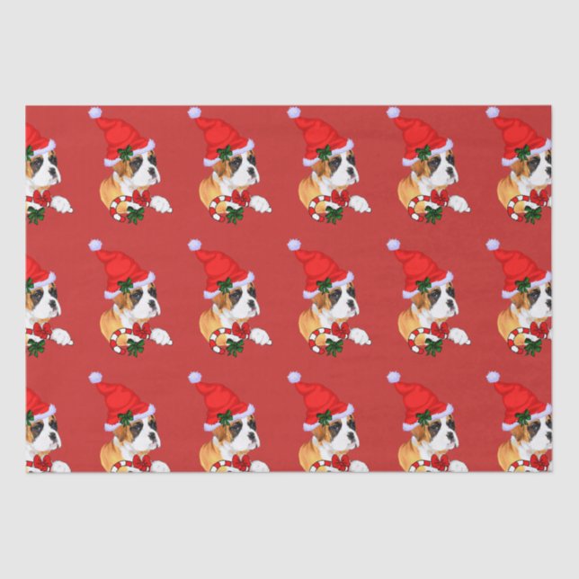Papel De Seda Boxer Dog Christmas (Frente )