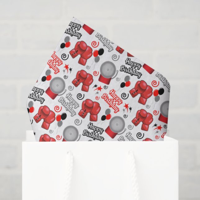 Papel De Seda Boxing Birthday Tissue Paper (Sacola de presentes)
