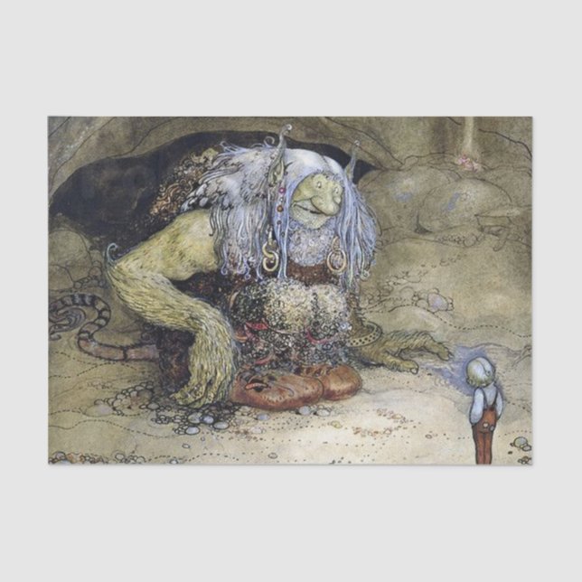 Papel De Seda "Boy with Troll" de John Bauer (Frente )