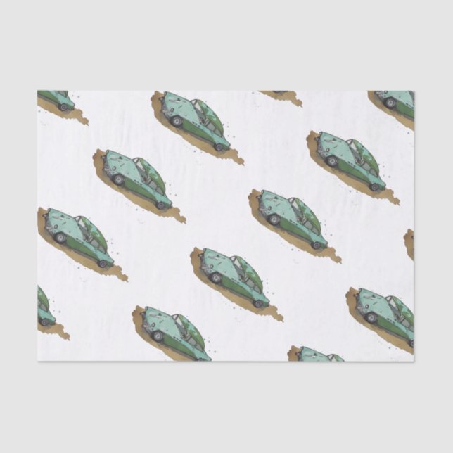 Papel De Seda Boys birthday party with two toned sedan (Frente )