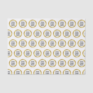 Papel De Seda Branca comercial e Dourado Elegante Seu logotipo a