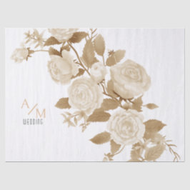 Papel De Seda Branca de Monograma Chic Casado