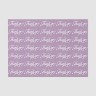 Papel De Seda Branca Elegante E Roxo De Ameixa Obrigado Padrão
