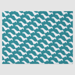 Papel De Seda Branco da silhueta do Dachshund + suas ideias