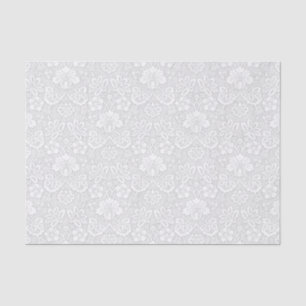 Papel De Seda Branco e claro - damasco floral cinzento