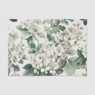 Papel De Seda Branco Rústico Floral Pastel Vintage Boho