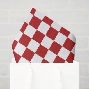 Papel De Seda Branco vermelho verificado