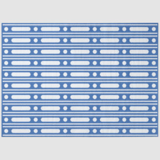 Papel De Seda Bright Blue Bone Inlay Border Dots Decoupage Paper