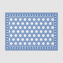 Bright Blue Modern Bone Inlay Decoupage Paper