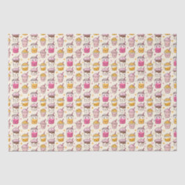 Papel De Seda Bright Boba Tea Pattern