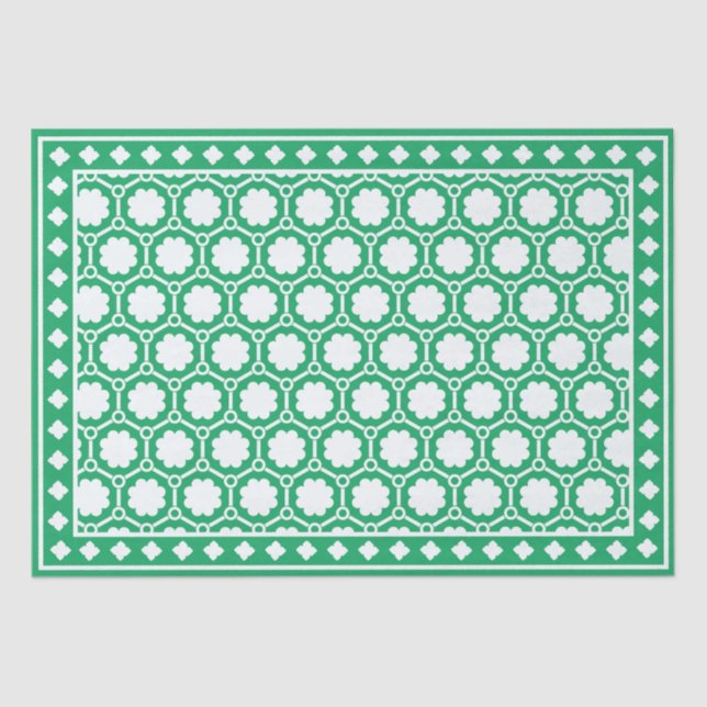 Papel De Seda Bright Green Modern Bone Inlay Decoupage Paper (Frente )