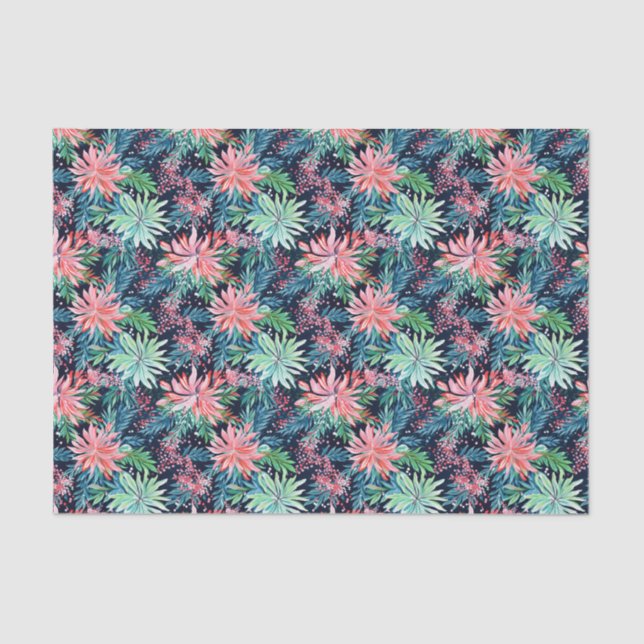 Papel De Seda Bright Palm Beach Floral Greenery (Frente )
