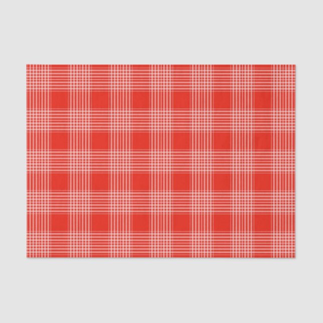 Papel De Seda Bright Red Plaid Pattern (Frente )