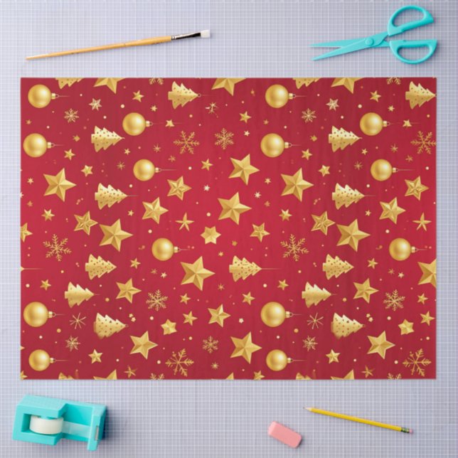 Papel De Seda Brilhando Forte na Noite de Natal (Arte )