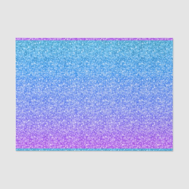 Papel De Seda Brilhante De Púrpura E Azul E Faíscas (Frente )