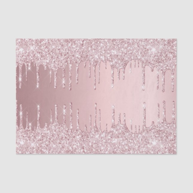 Papel De Seda Brilhante rosa pincelado goteja luxo feminino (Frente )