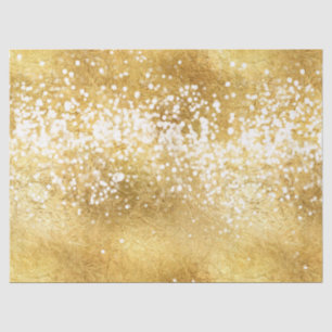 Papel De Seda Brilho branco Dourado da faísca