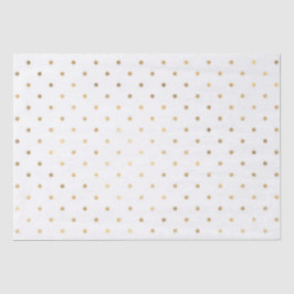 Papel De Seda Brilho Branco e Dourado Bolinhas