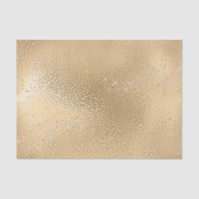 Papel De Seda Brilho Dourado Cintilante Estrela Glam Glamour Chá (Frente )