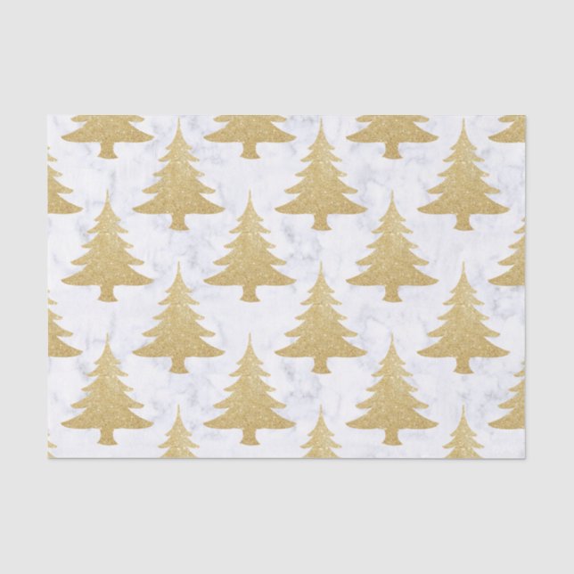 Papel De Seda Brilho Dourado elegante & árvore de Natal de (Frente )