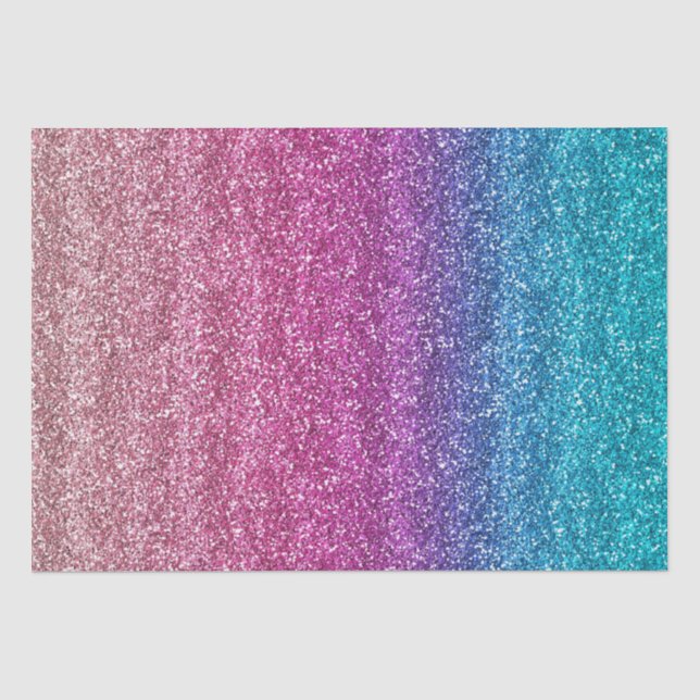 Papel De Seda Brilho Gradiente Rosa e Azul (Frente )
