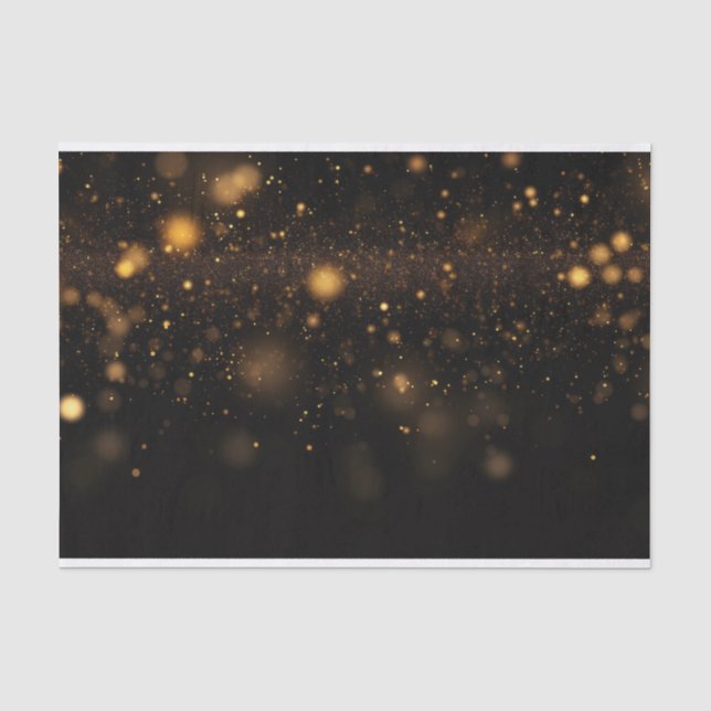 Papel De Seda Brilho preto e dourado (Frente )