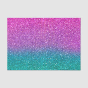Papel De Seda Brilho Rosa Azul Turquesa e Roxo