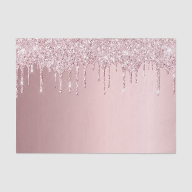 Papel De Seda Brilho rosa glitter pinga brilho feminino  (Frente )