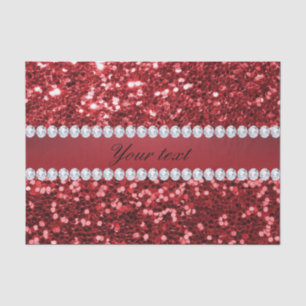 Papel De Seda Brilho vermelho e diamantes do falso