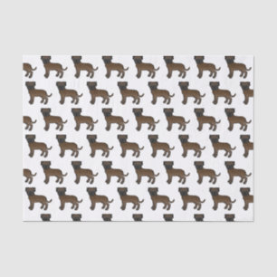 Papel De Seda Brindle Bullmastiff Cute Cartoon Dog Patterno