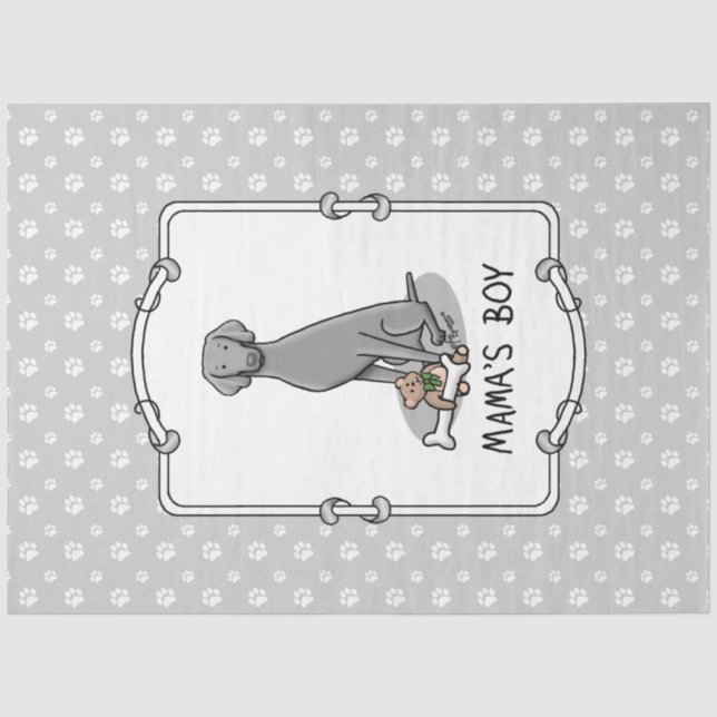 Papel De Seda Brinquedos da mamãe Weimaraner (cinza 1) (Frente )
