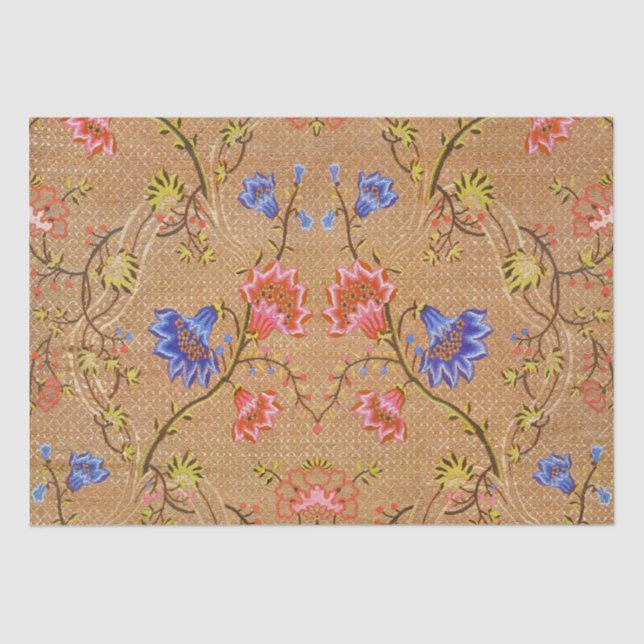 Papel De Seda Brocade Dourada Vermelha Imperial Chinesa Nanjing (Frente )