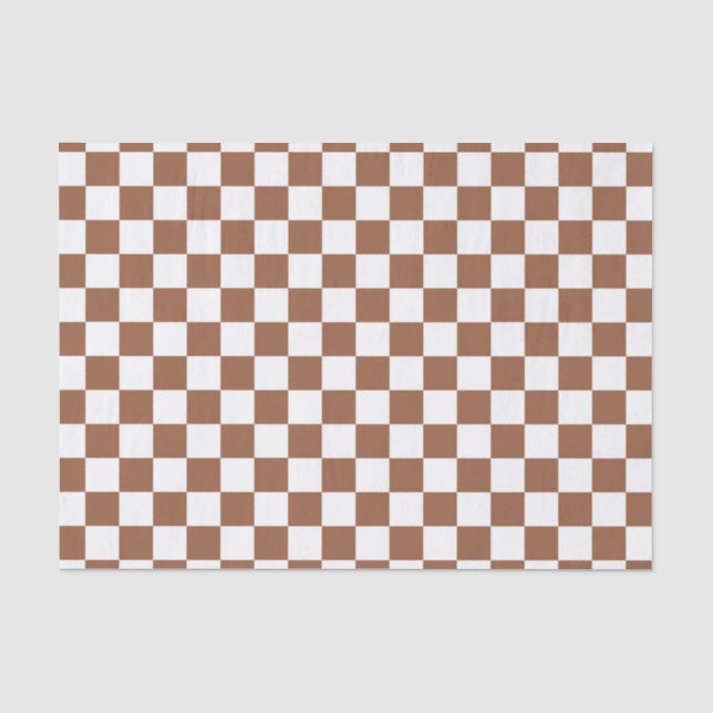 Papel De Seda Brown Checkered e branco (Frente )