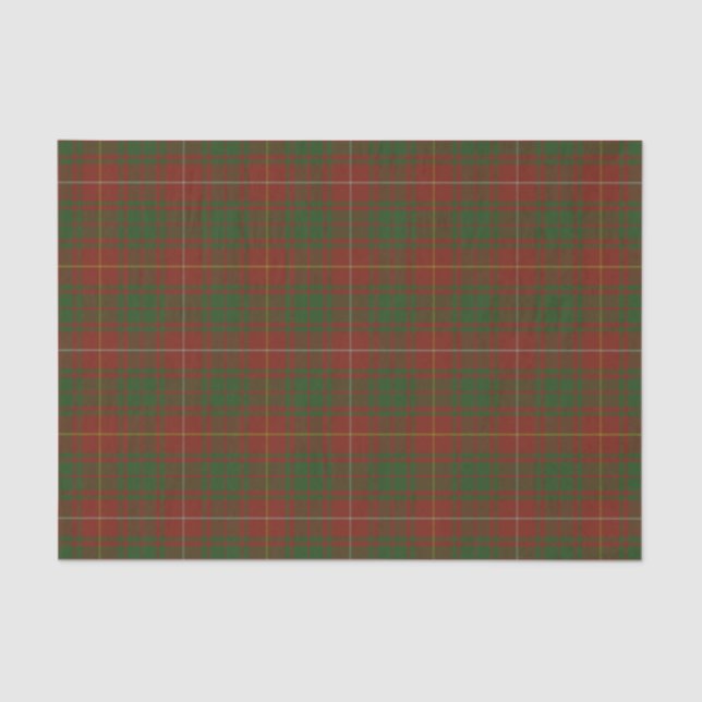 Papel De Seda Bruce Clan tartan - Verdes vermelhos (Frente )