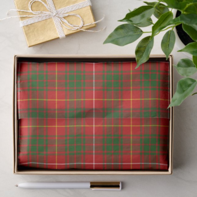 Papel De Seda Bruce tartan xadrez verde (Presente)
