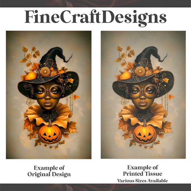 Papel De Seda Bruxa Afro-Americana Steampunk F6R Decoupagem (Criador carregado)