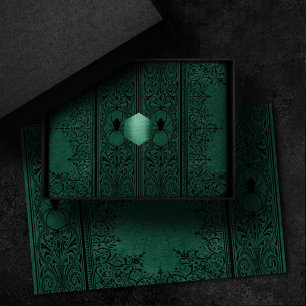 Papel De Seda Bruxa-Aranha   Emerald Green Spiderweb Floured