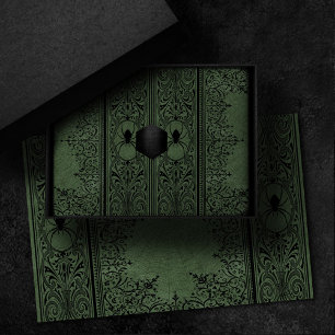 Papel De Seda Bruxa-Aranha Sage Green Spiderweb Floured