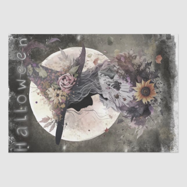 Papel De Seda Bruxa Floral Mística (Frente )