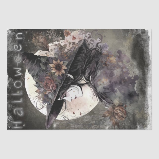 Papel De Seda Bruxa Floral Mística (Frente )