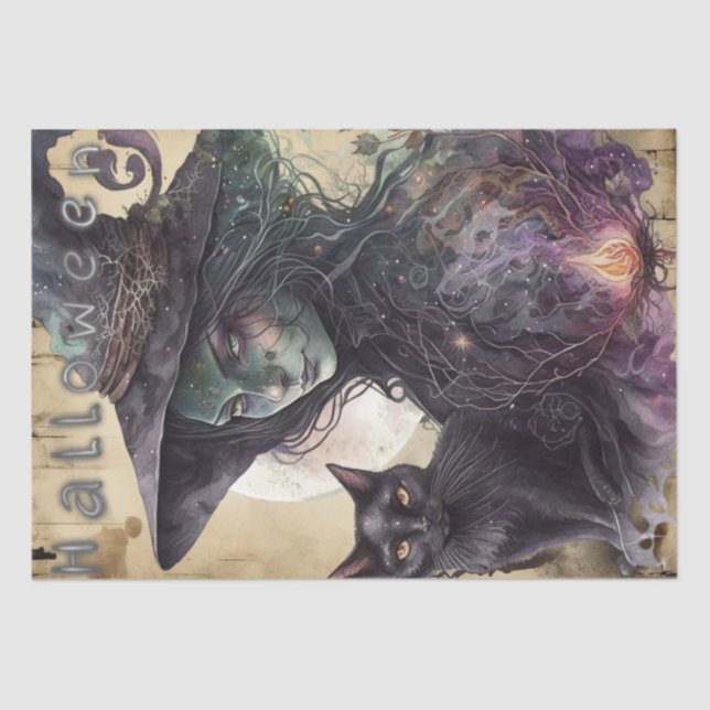 Papel De Seda Bruxa Gótica Mística (Frente )