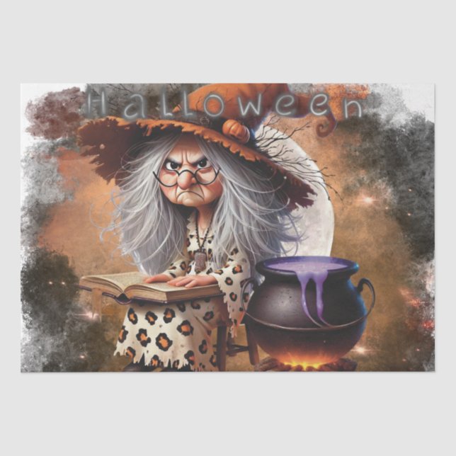 Papel De Seda Bruxa Grumpy do Halloween (Frente )