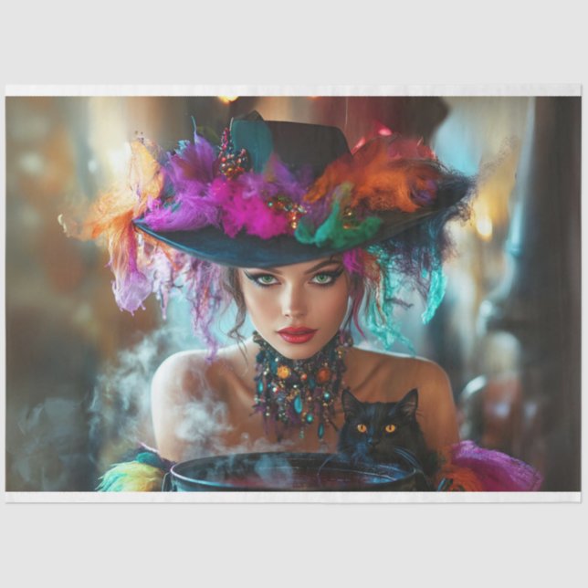 Papel De Seda Bruxa Mágica e Mágica Desarticulada (Frente )